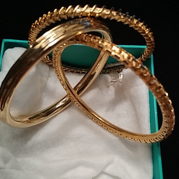 Jewelry - Three HSN new gold bangles